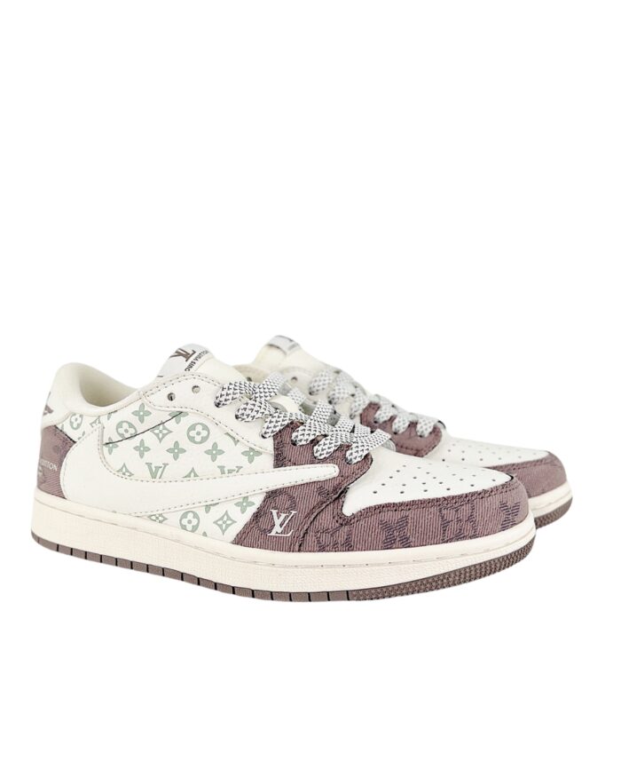 NIKE AIR JORDAN 1 LOW X TRAVIS SCOTT X LOUIS VUITTON WHITE GREY SJ2068 105
