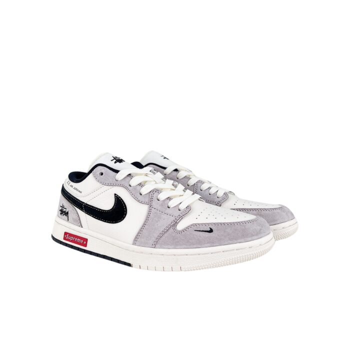 NIKE AIR JORDAN 1 LOW X STUSSY X SUPREME WHITE GREY SJ9950 034