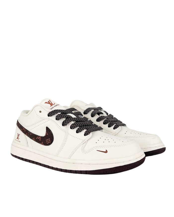 NIKE AIR JORDAN 1 LOW X LOUIS VUITTON OG SP BEIGE BROWN LV MONOGRAM
