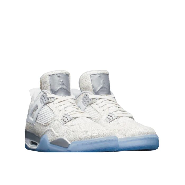 NIKE AIR JORDAN 4 30TH ANNIVERSARY LASER WHITE CHROME METALLIC SILVER 705333 105