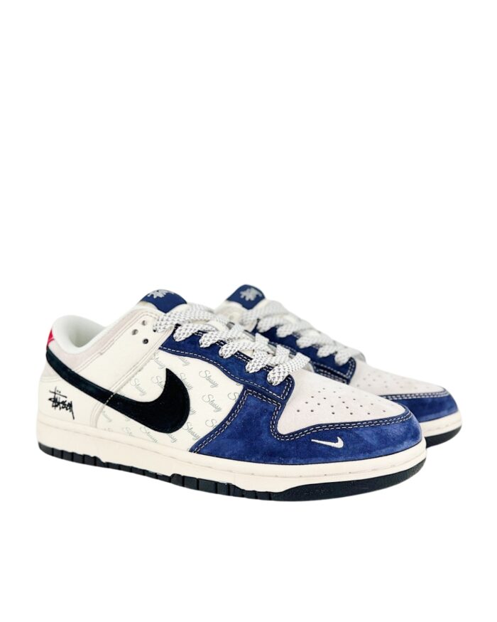 NIKE SB DUNK LOW STUSSY JOINT BLACK BLUE SUEDE ANNIVERSARY XS1086 013