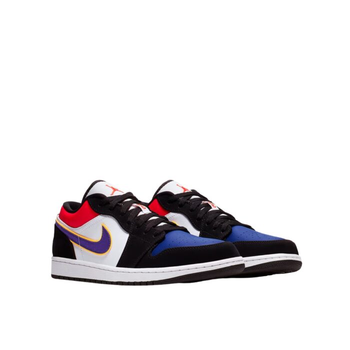 NIKE AIR JORDAN 1 LOW LAKERS TOP THREE BLACK COURT PURPLE UNIVERSITY GOLD BRIGHT CRIMSON GAME ROYAL WHITE CJ9216 051