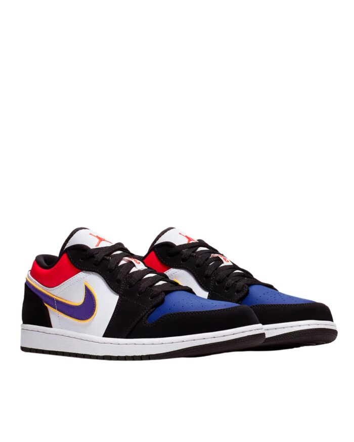 NIKE AIR JORDAN 1 LOW LAKERS TOP THREE BLACK COURT PURPLE UNIVERSITY GOLD BRIGHT CRIMSON GAME ROYAL WHITE CJ9216 051
