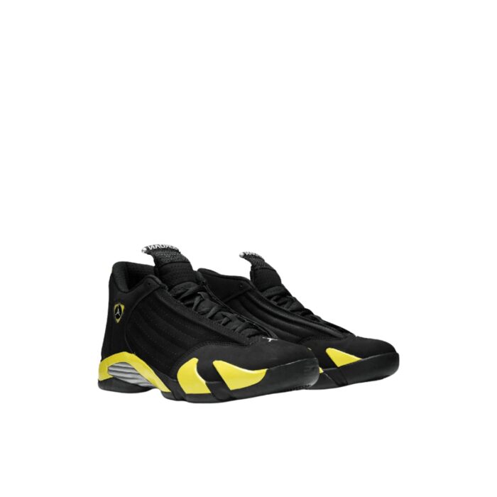 NIKE AIR JORDAN 14 RETRO THUNDER BLACK TOUR YELLOW WHITE 487471 070
