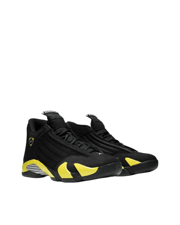NIKE AIR JORDAN 14 RETRO THUNDER BLACK TOUR YELLOW WHITE 487471 070