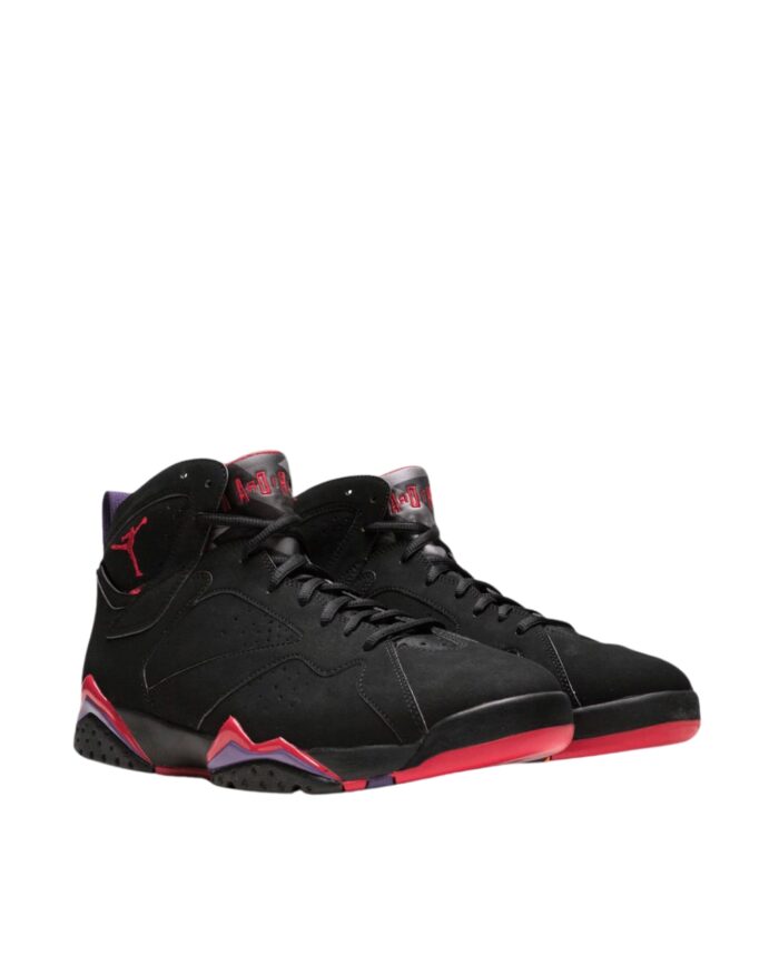 NIKE AIR JORDAN 7 RAPTORS BLACK TRUE RED DARK CHARCOAL CLUB PURPLE 304775 018