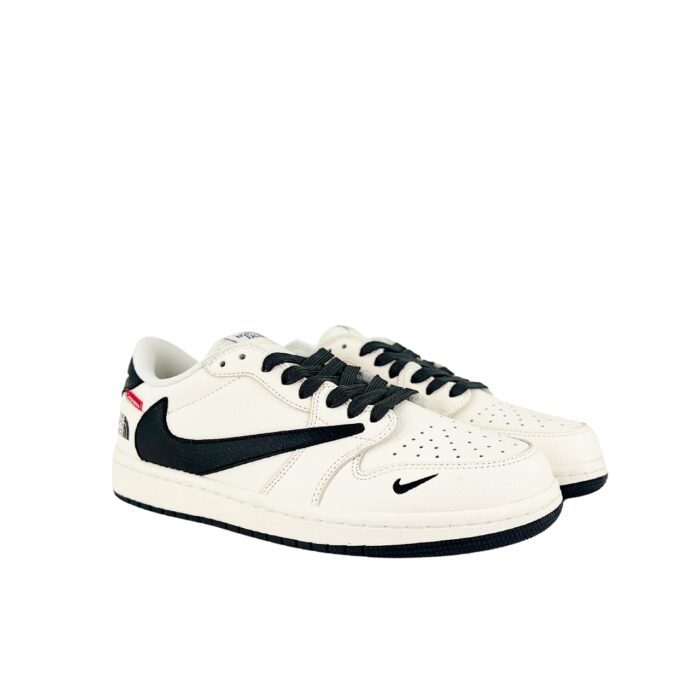 NIKE AIR JORDAN 1 LOW X TRAVIS SCOTT X SUPREME X THE NORTH FACE BLACK WHITE