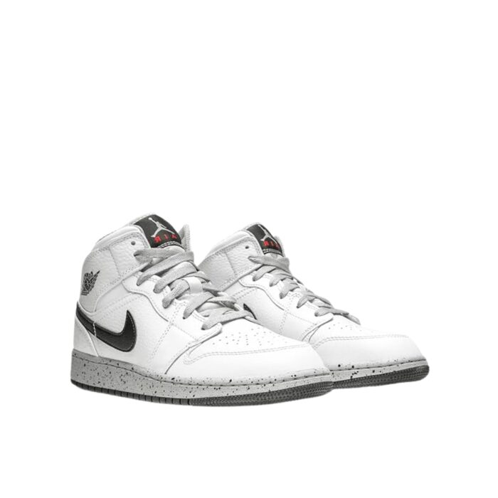 NIKE AIR JORDAN 1 MID GS WHITE BLACK GREY 554725 115
