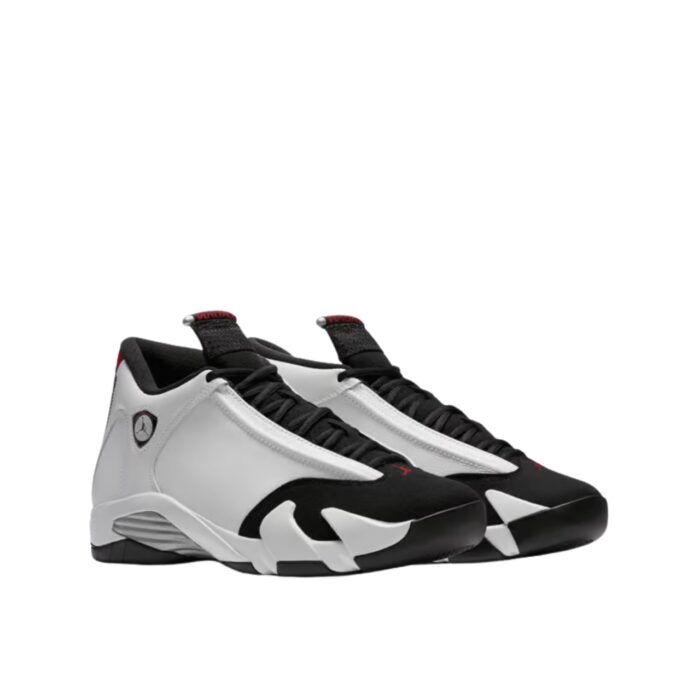 NIKE AIR JORDAN 14 RETRO BLACK TOE 2014 WHITE BLACK VARSITY RED METALLIC SILVER 487471 102