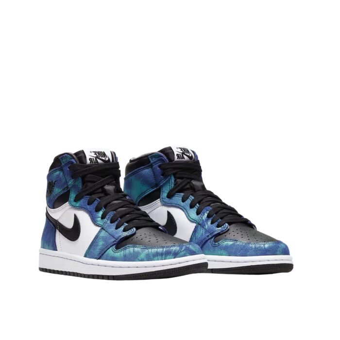 NIKE AIR JORDAN 1 RETRO HIGH TIE DYE W WHITE BLACK AURORA GREEN CD0461 100