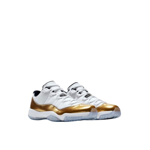 NIKE AIR JORDAN 11 RETRO LOW CLOSING CEREMONY WHITE METALLIC GOLD COIN WHITE 528895 103