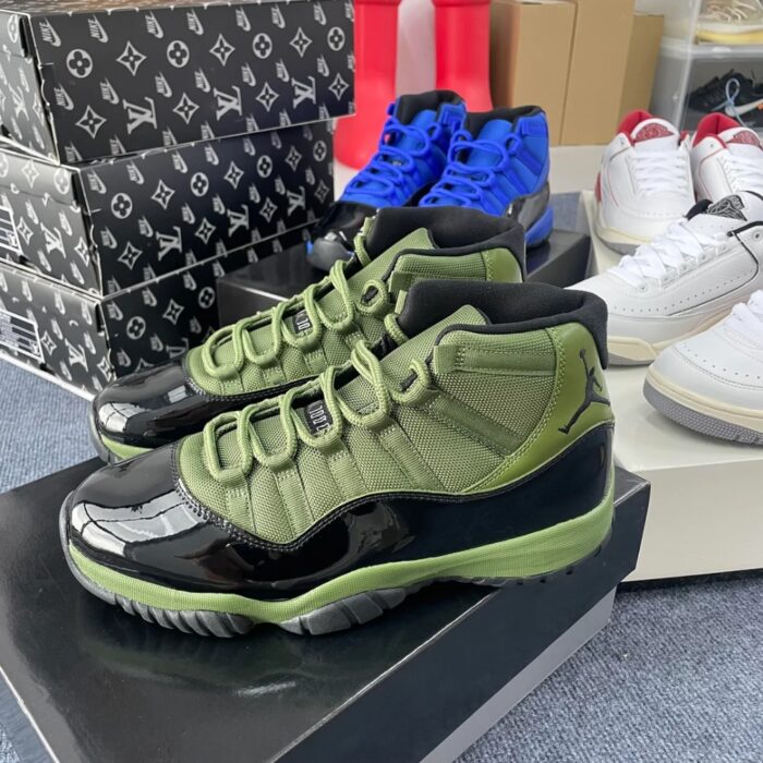 NIKE AIR JORDAN 11 RETRO ARMY GREEN BLACK CT8012 300 - Image 6