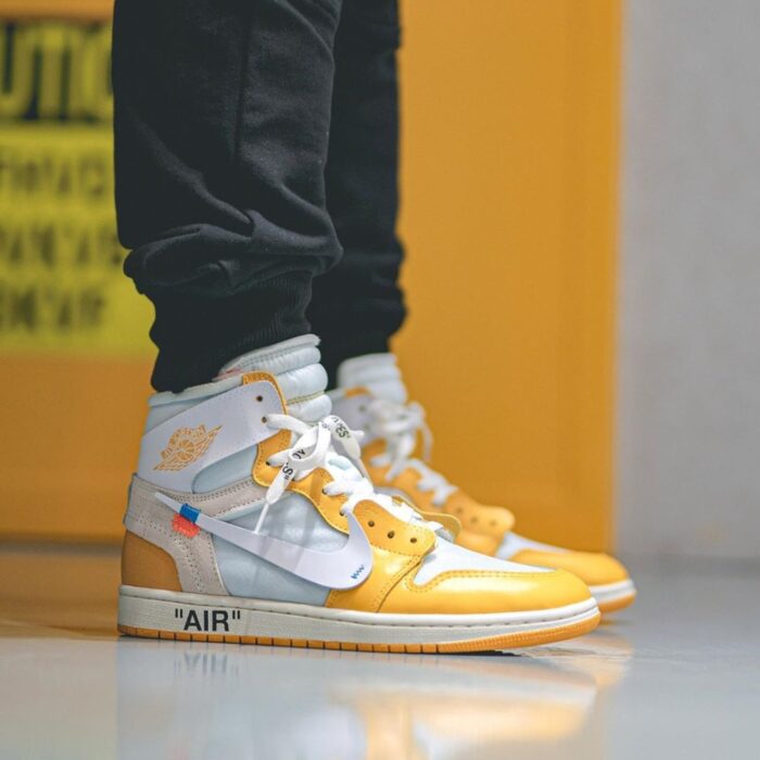NIKE AIR JORDAN 1 RETRO HIGH X OFF WHITE CANARY YELLOW AQ0818 149 - Image 5