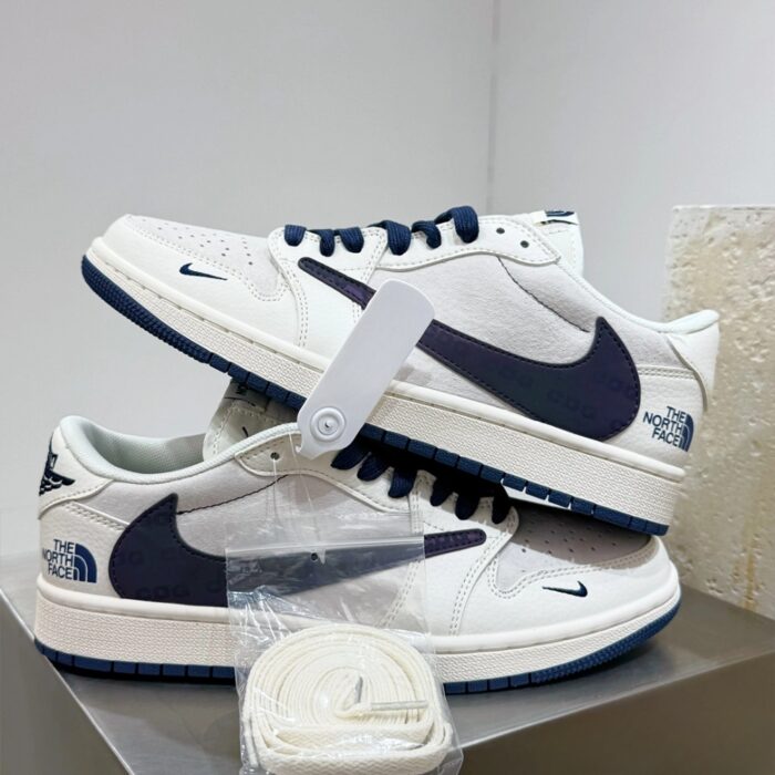 NIKE AIR JORDAN 1 LOW X TRAVIS SCOTT X THE NORTH FACE BLUE WHITE - Image 2