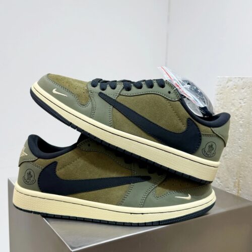 NIKE AIR JORDAN 1 LOW X TRAVIS SCOTT MONCLER OLIVE - Image 3