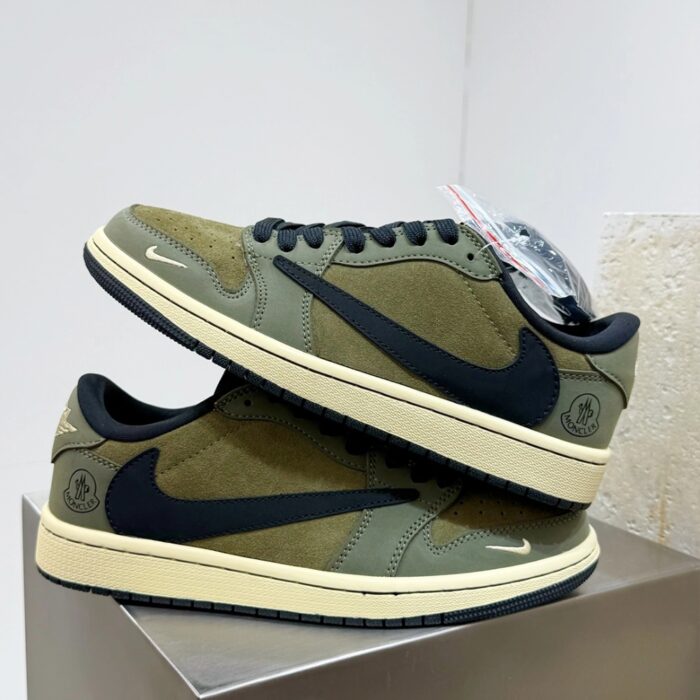 NIKE AIR JORDAN 1 LOW X TRAVIS SCOTT MONCLER OLIVE - Image 3