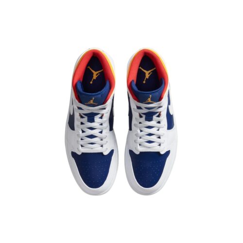 NIKE AIR JORDAN 1 MID WHITE DEEP ROYAL BLUE 554724 131 - Image 4