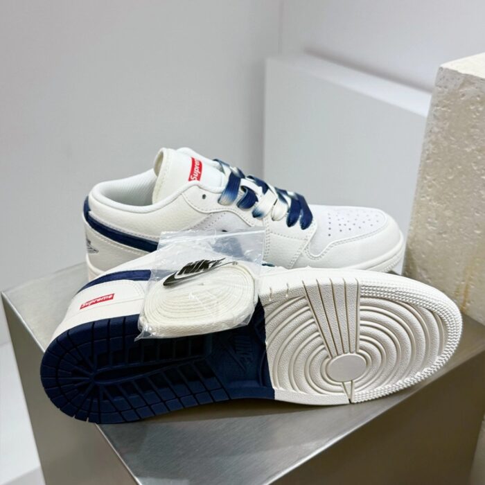 NIKE AIR JORDAN 1 LOW X SUPEREME WHITE BLUE - Image 4