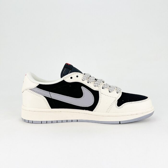 NIKE AIR JORDAN 1 LOW X TRAVIS SCOTT X STUSSY WHITE GREY BLACK - Image 2