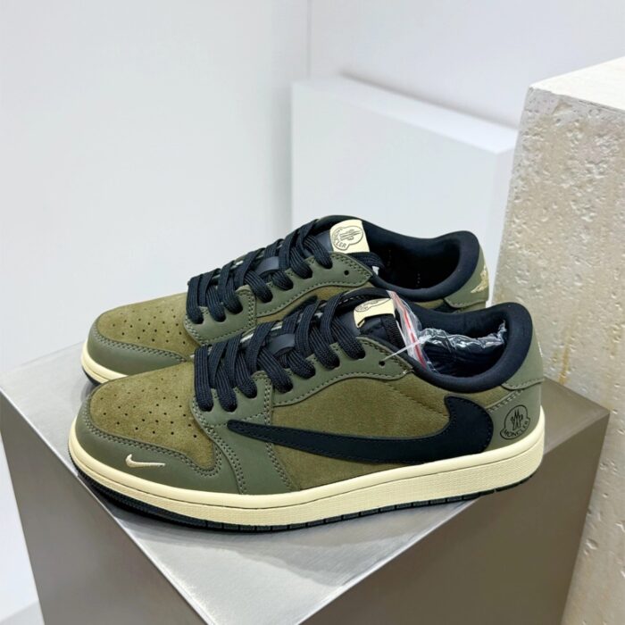 NIKE AIR JORDAN 1 LOW X TRAVIS SCOTT MONCLER OLIVE - Image 2