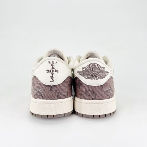 NIKE AIR JORDAN 1 LOW X TRAVIS SCOTT X LOUIS VUITTON WHITE GREY SJ2068 105 - Image 6