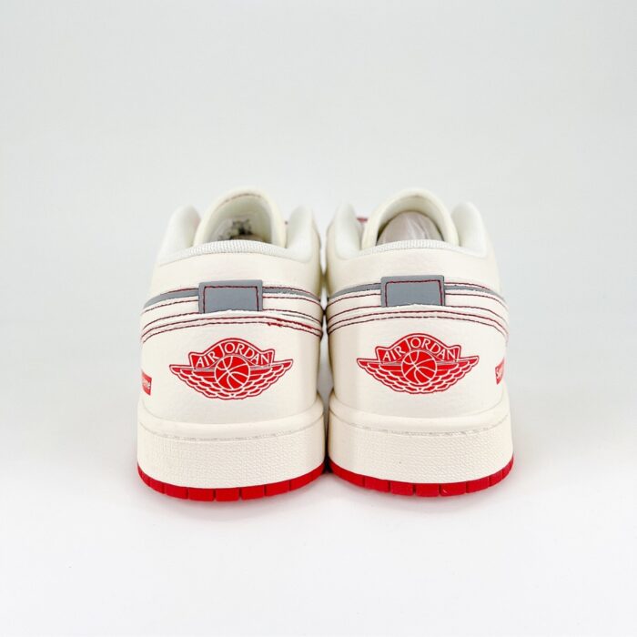 NIKE AIR JORDAN 1 LOW X SUPREME SAIL WHITE RED SJ9950 025 - Image 6