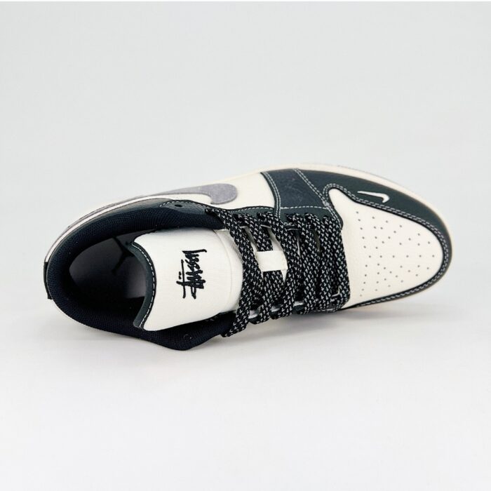 NIKE AIR JORDAN 1 LOW X STUSSY BLACK WHITE GREY - Image 6