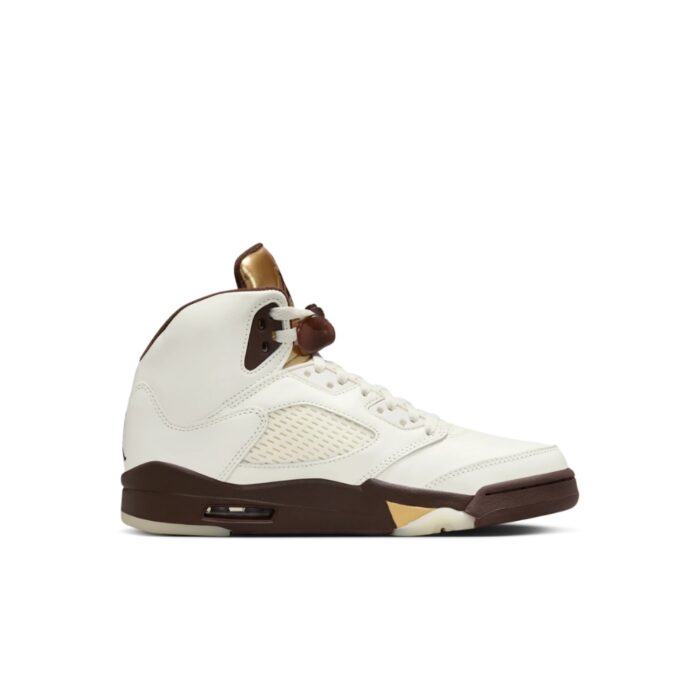 NIKE AIR JORDAN 5 GOLDEN TICKET EARTH METALLIC GOLD SAIL MUSLIN DD9336 200 - Image 2
