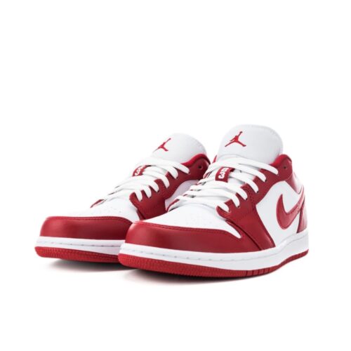 NIKE JORDAN 1 LOW GYM RED WHITE 553558 611 - Image 3
