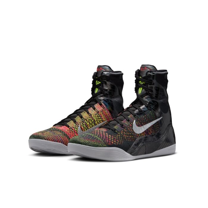 NIKE KOBE 9 PROTRO ELITE MASTERPIECE BLACK METALLIC SILVER BRIGHT CRIMSON VOLT FZ7335 001 - Image 3
