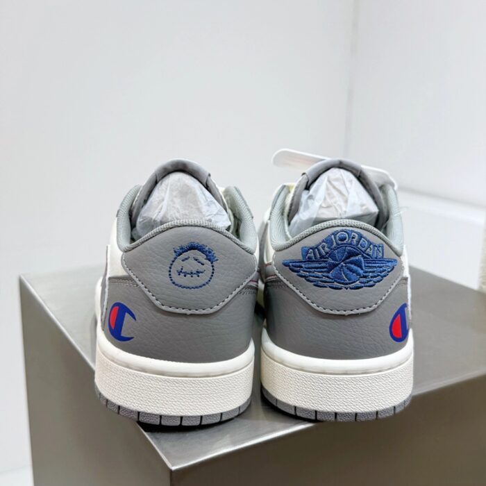 NIKE AIR JORDAN 1 LOW X TRAVIS SCOTT X CHAMPION WHITE GREY - Image 6