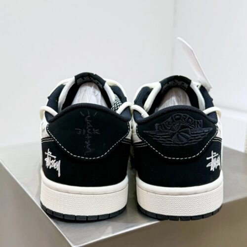 NIKE AIR JORDAN 1 LOW X TRAVIS SCOTT X STUSSY BLACK WHITE - Image 6