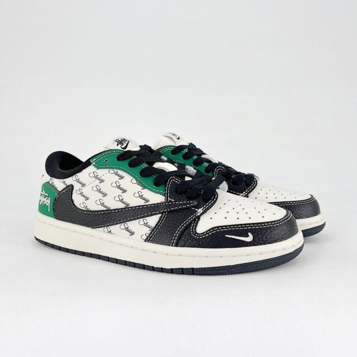NIKE AIR JORDAN 1 LOW X TRAVIS SCOTT X STUSSY BLACK GREEN AG3702 805 - Image 5
