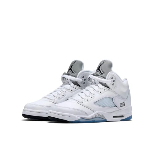 NIKE AIR JORDAN 5 RETRO METALLIC WHITE 136027 130 - Image 3