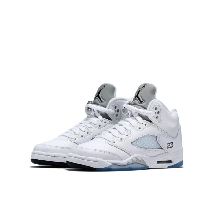 NIKE AIR JORDAN 5 RETRO METALLIC WHITE 136027 130 - Image 3
