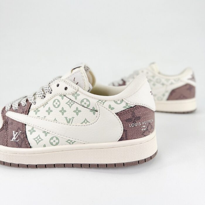 NIKE AIR JORDAN 1 LOW X TRAVIS SCOTT X LOUIS VUITTON WHITE GREY SJ2068 105 - Image 3