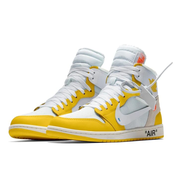 NIKE AIR JORDAN 1 RETRO HIGH X OFF WHITE CANARY YELLOW AQ0818 149 - Image 3