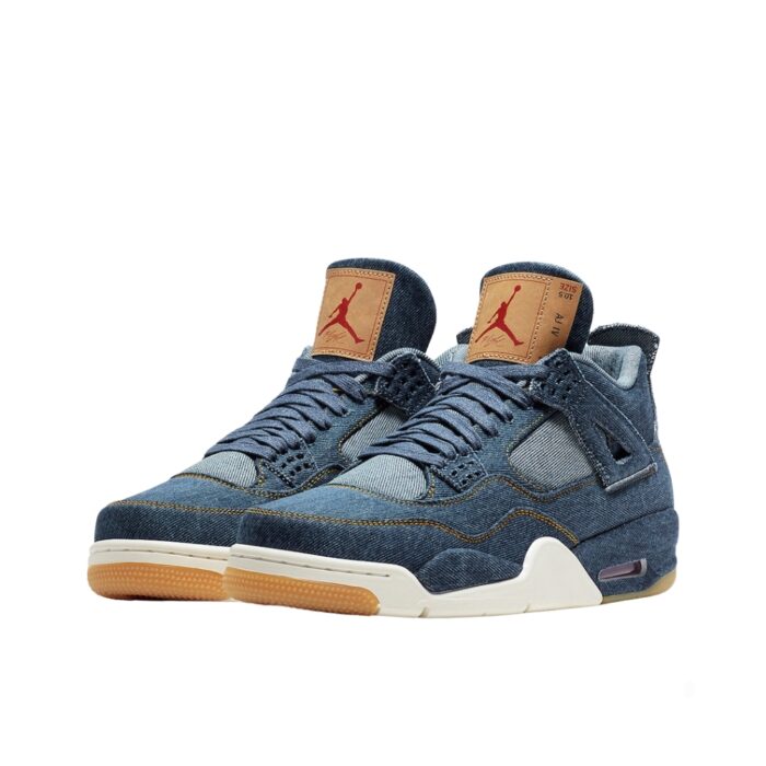 NIKE AIR JORDAN 4 RETRO X LEVI'S DENIM AO2571 401 - Image 4