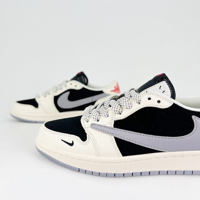 NIKE AIR JORDAN 1 LOW X TRAVIS SCOTT X STUSSY WHITE GREY BLACK - Image 4