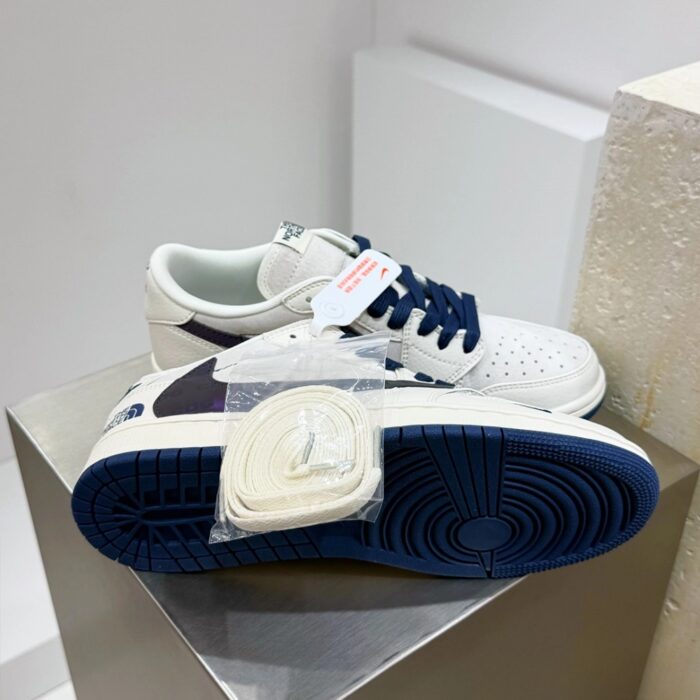 NIKE AIR JORDAN 1 LOW X TRAVIS SCOTT X THE NORTH FACE BLUE WHITE - Image 4