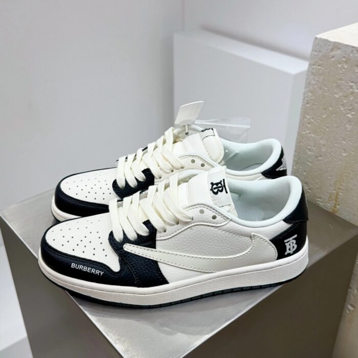 NIKE AIR JORDAN 1 LOW X TRAVIS SCOTT X BURBERRY BLACK WHITE - Image 2