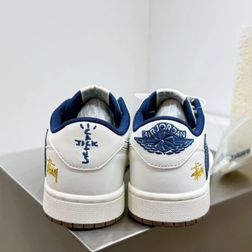 NIKE AIR JORDAN 1 LOW X TRAVIS SCOTT X STUSSY BLUE WHITE - Image 6