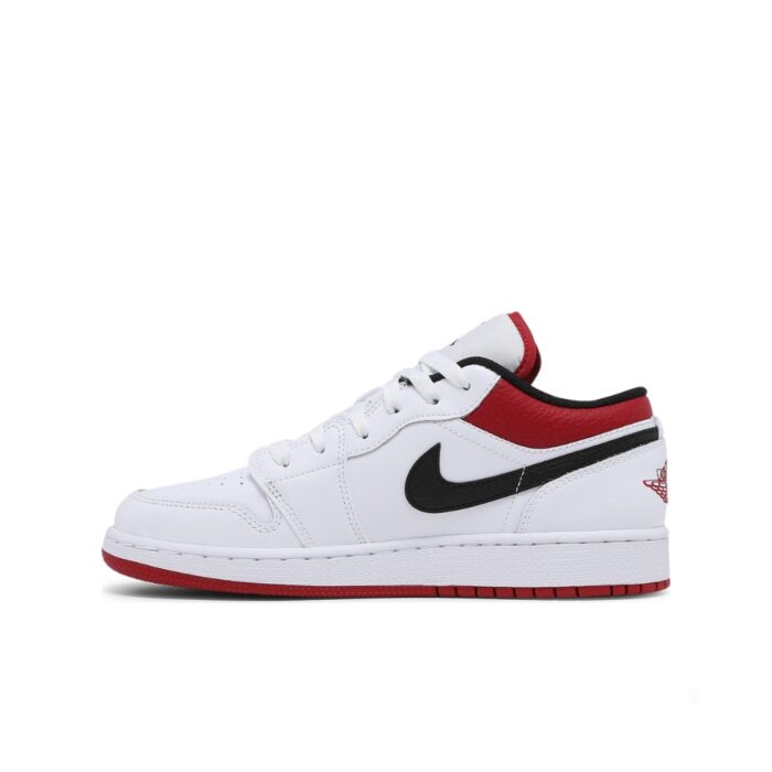 NIKE AIR JORDAN 1 LOW WHITE UNIVERISTY RED 553558 118 - Image 2