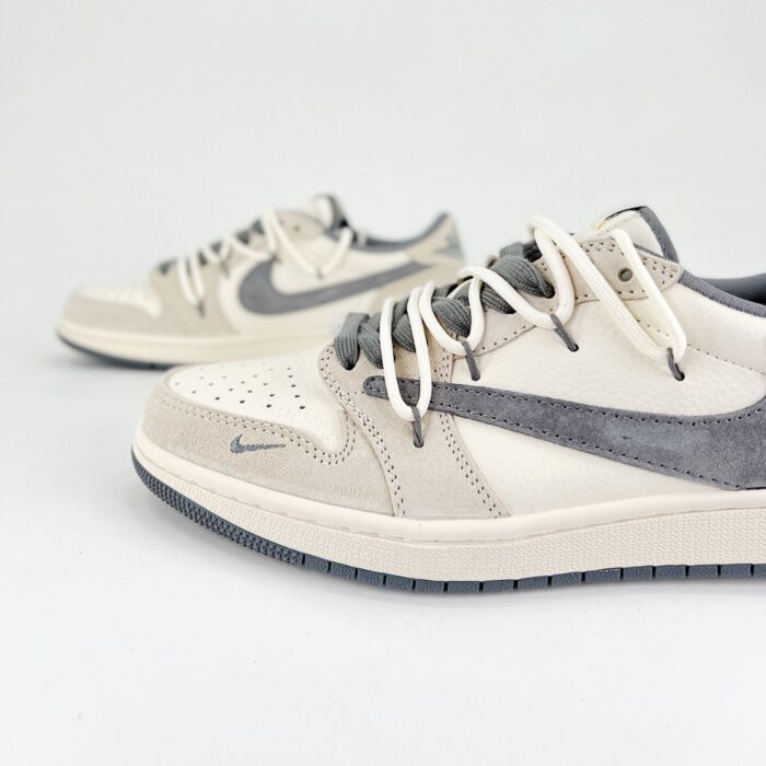 NIKE AIR JORDAN 1 LOW X TRAVIS SCOTT X STUSSY GREY BEIGE - Image 4