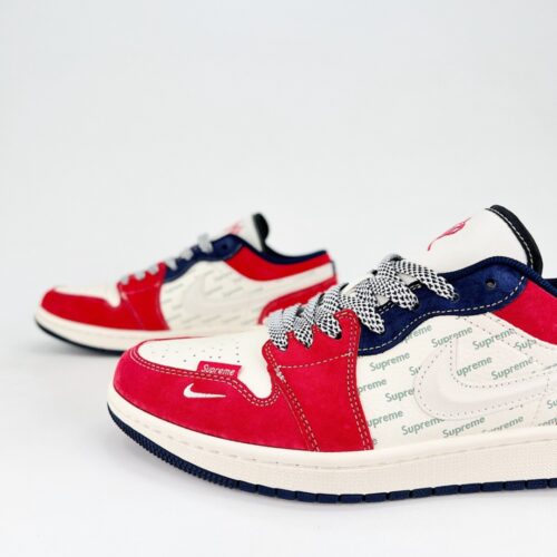 NIKE AIR JORDAN 1 LOW X TRAVIS SCOTT X SUPREME RED WHITE - Image 4
