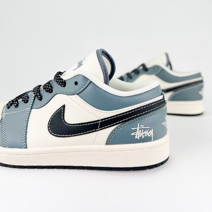 NIKE AIR JORDAN 1 LOW X TRAVIS SCOTT X STUSSY BLUE GREY WHITE - Image 5