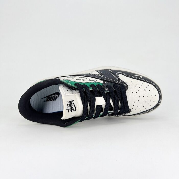 NIKE AIR JORDAN 1 LOW X TRAVIS SCOTT X STUSSY BLACK GREEN AG3702 805 - Image 3