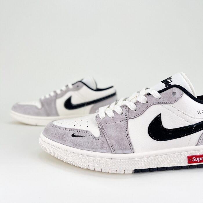 NIKE AIR JORDAN 1 LOW X STUSSY X SUPREME WHITE GREY SJ9950 034 - Image 5