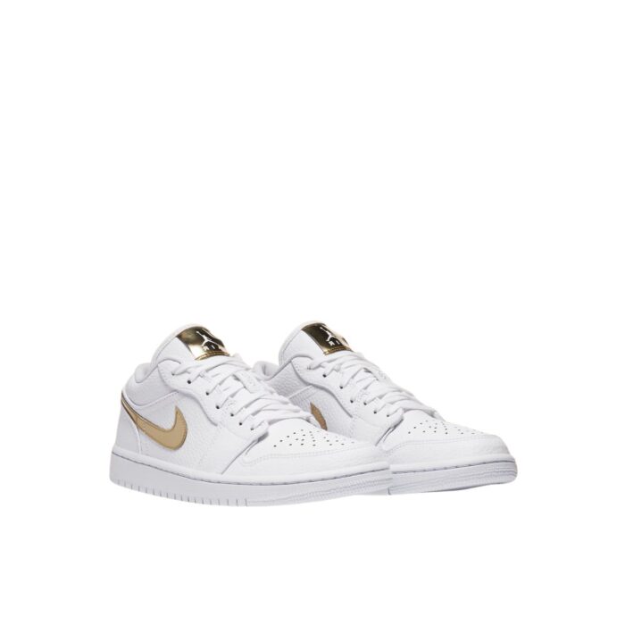 NIKE AIR JORDAN 1 LOW WHITE METALLIC GOLD CZ4776 100