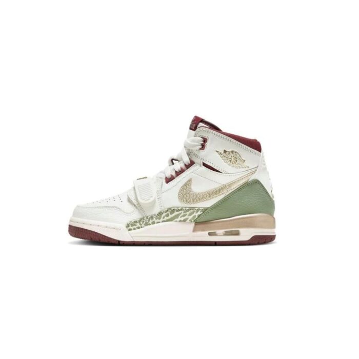 NIKE AIR JORDAN LEGACY 312 GS YEAR OF THE DRAGON WHITE BURGUNDY OLIVE GREEN FZ5047 120 - Image 2